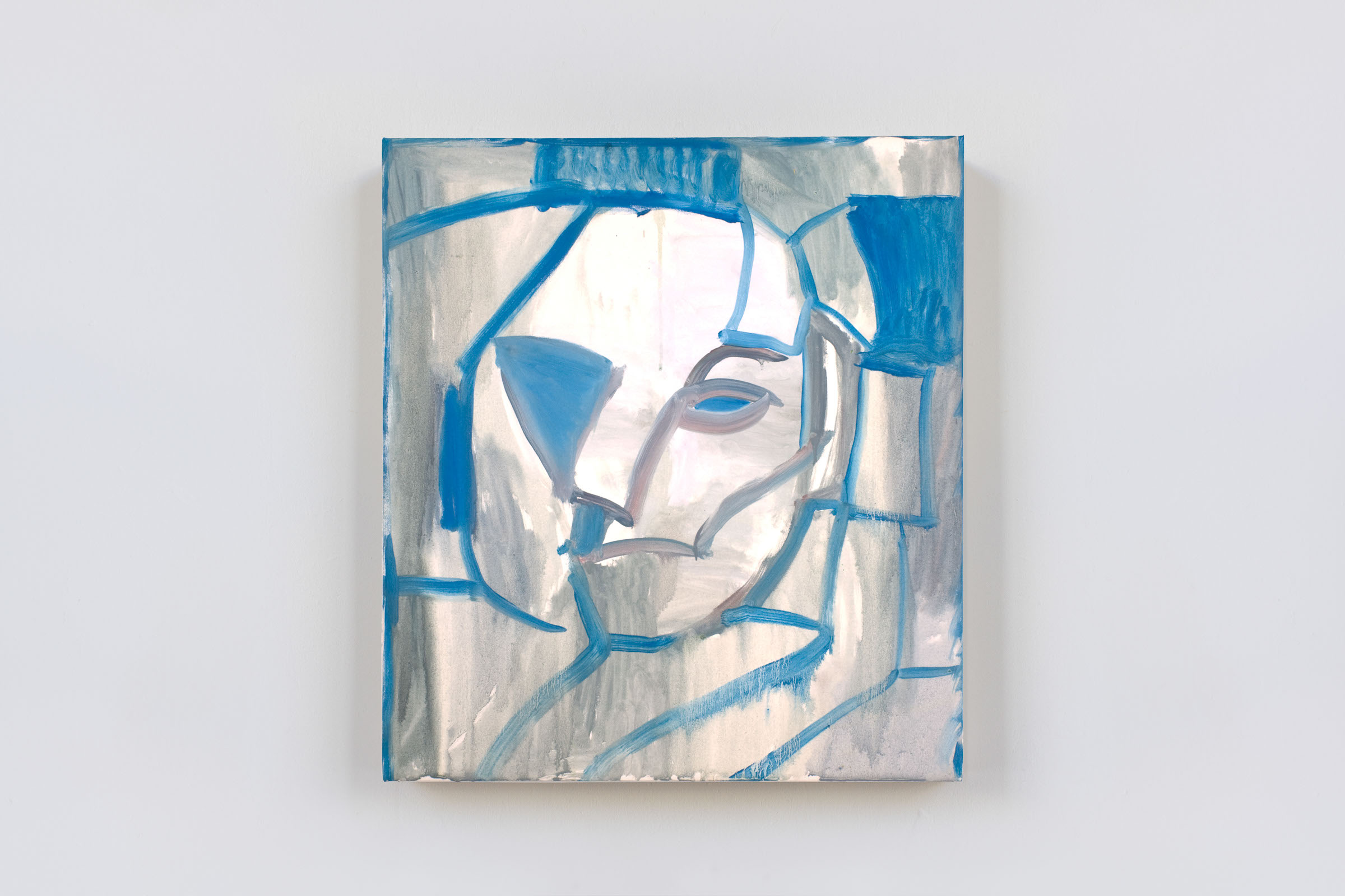 DUDE FACE. OIL, GESSO, CANVAS. 22" x 20". 2009