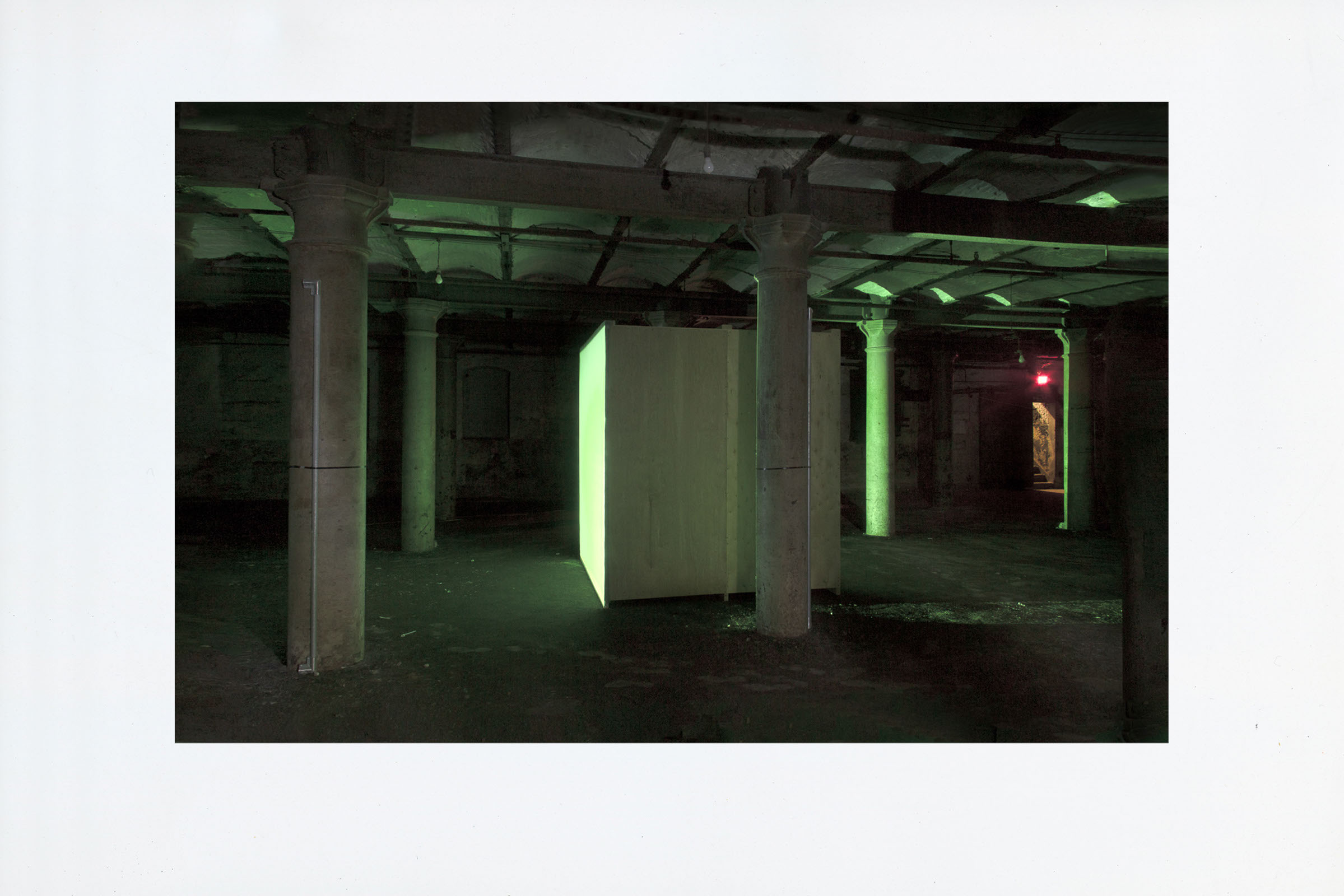 MINE, SCREENING. SINGLE CHANNEL INSTALLATION. LEMP BREWERY, ST LOUIS. 2011